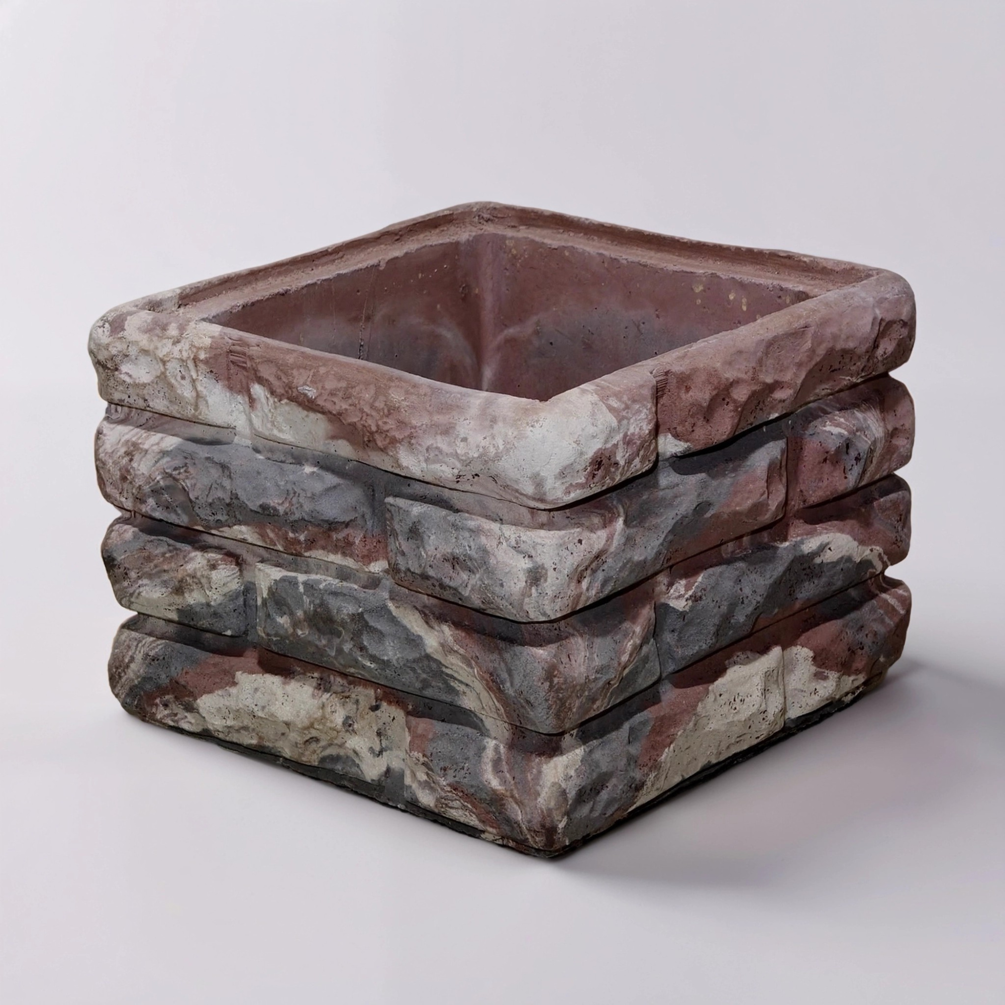 Блок забора "Колотый кирпич с замком"Микс3