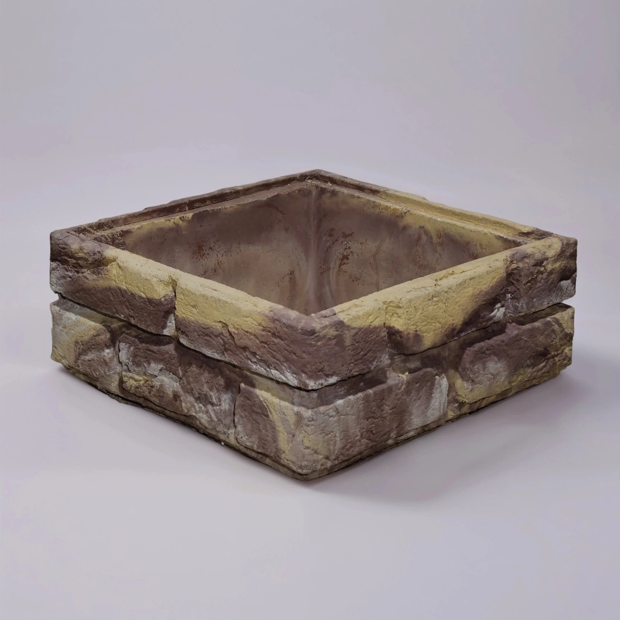 Блок забора "Шамотный кирпич с замком"Микс4