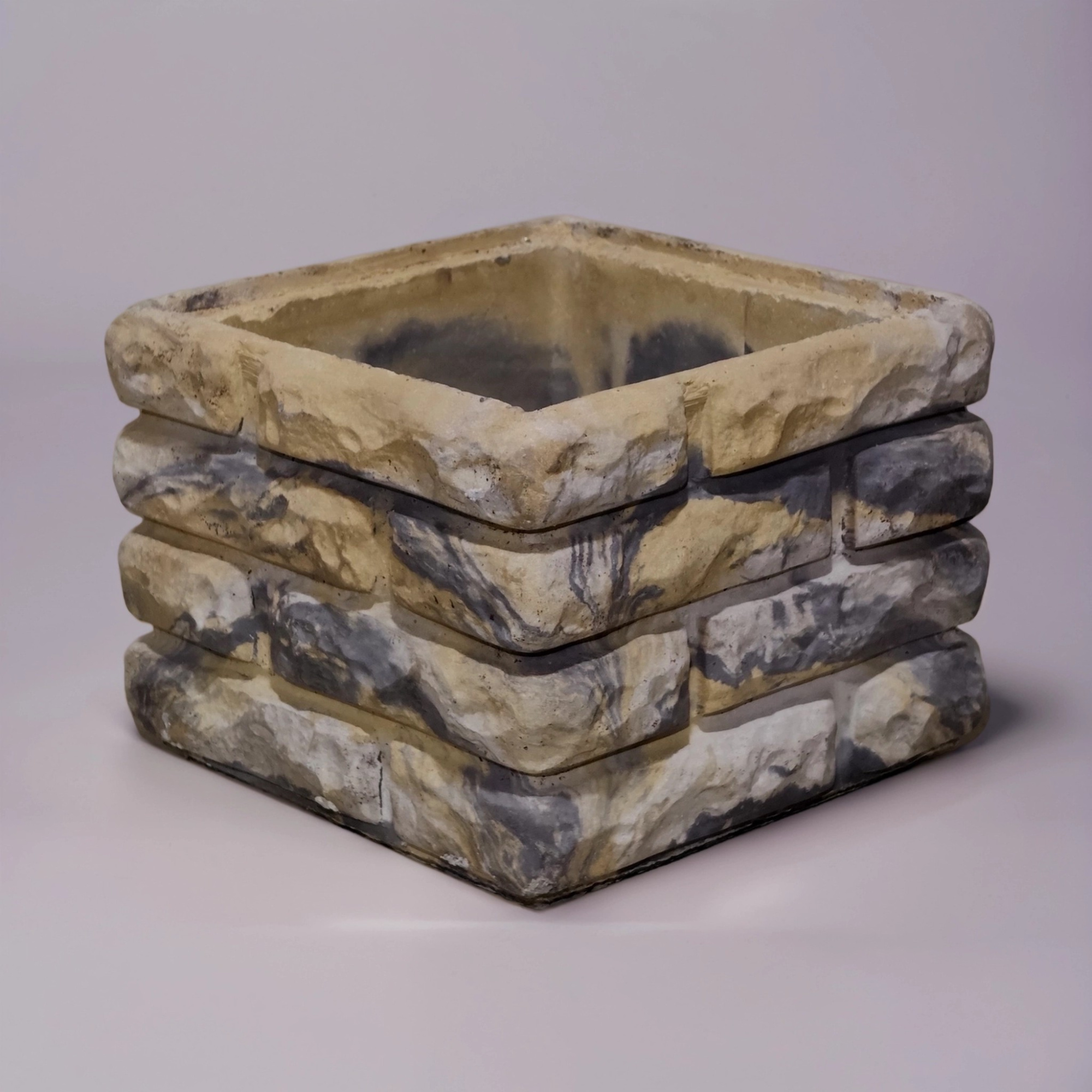 Блок забора "Колотый кирпич с замком"Микс2