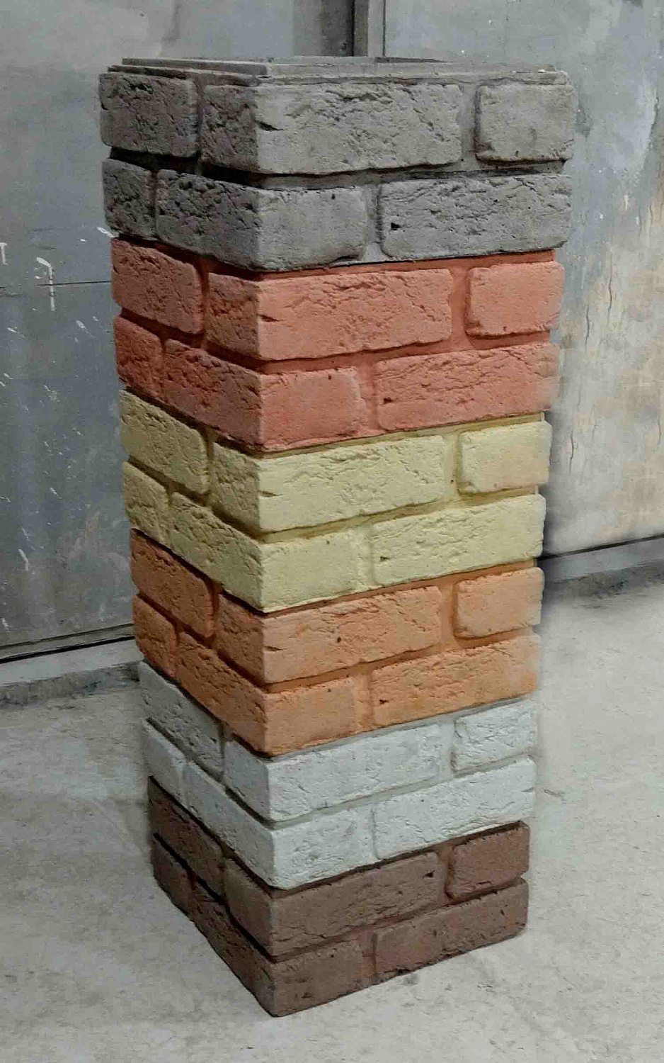 Блок забора "Шамотный кирпич с замком"