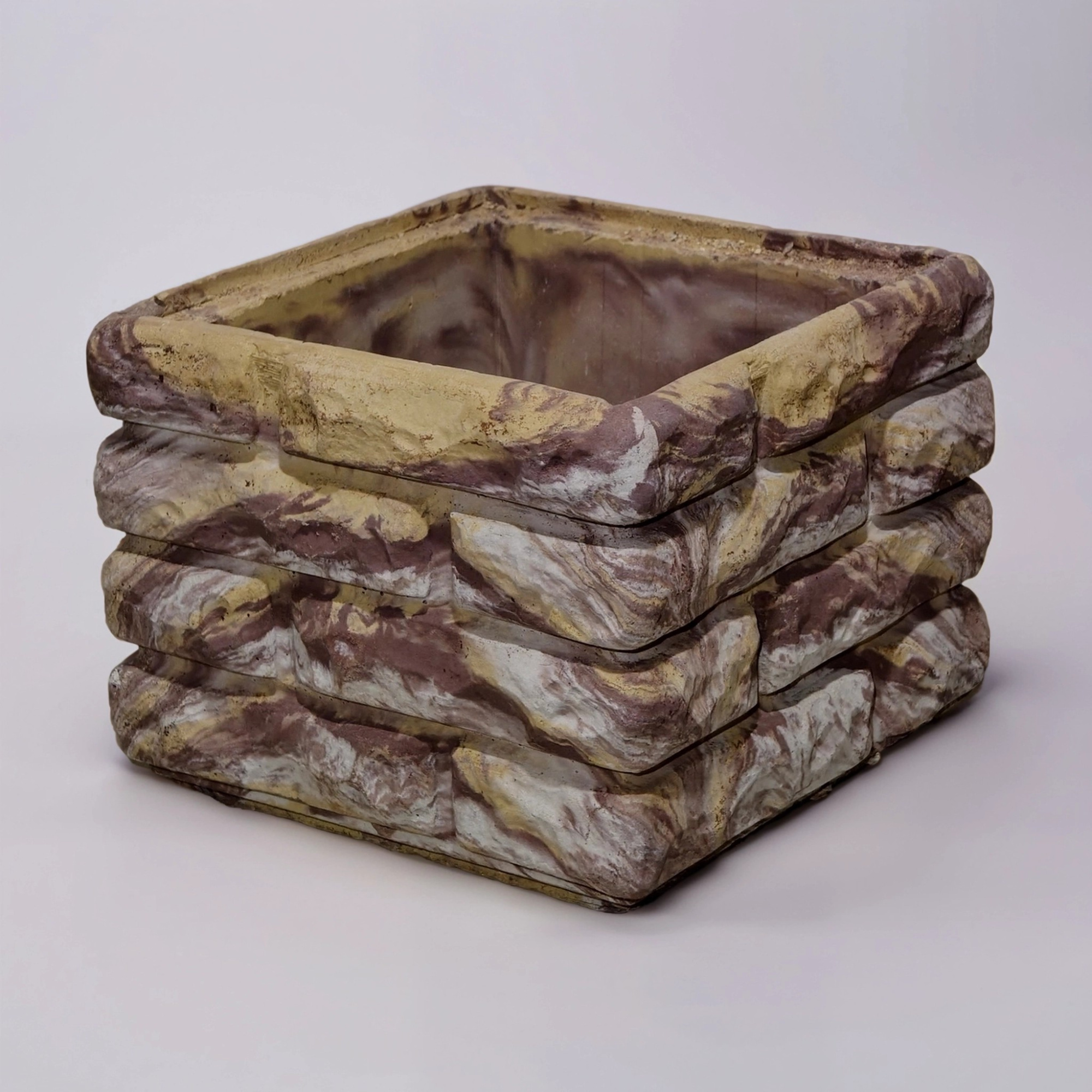 Блок забора "Колотый кирпич с замком"Микс4