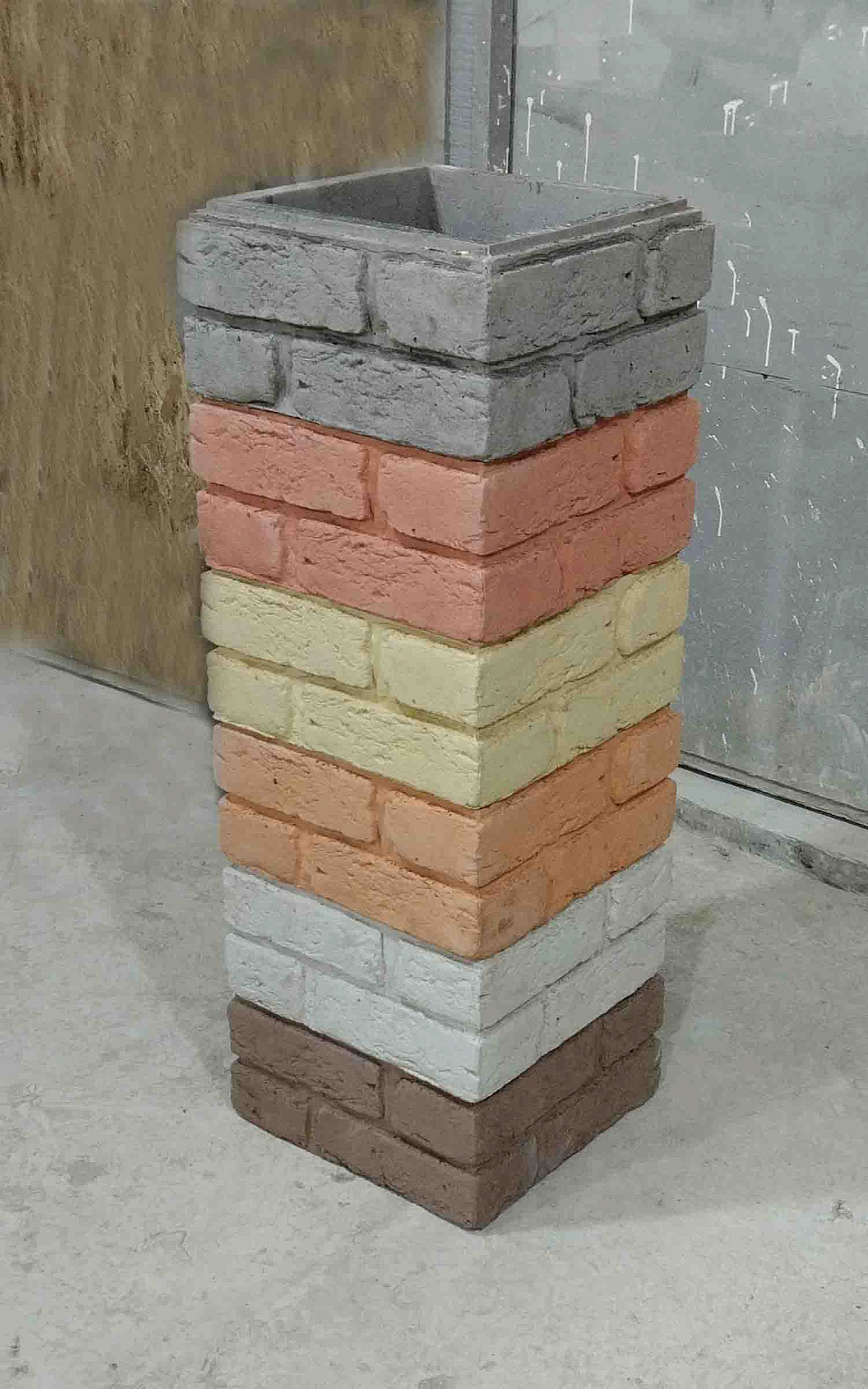 Блок забора "Шамотный кирпич с замком"