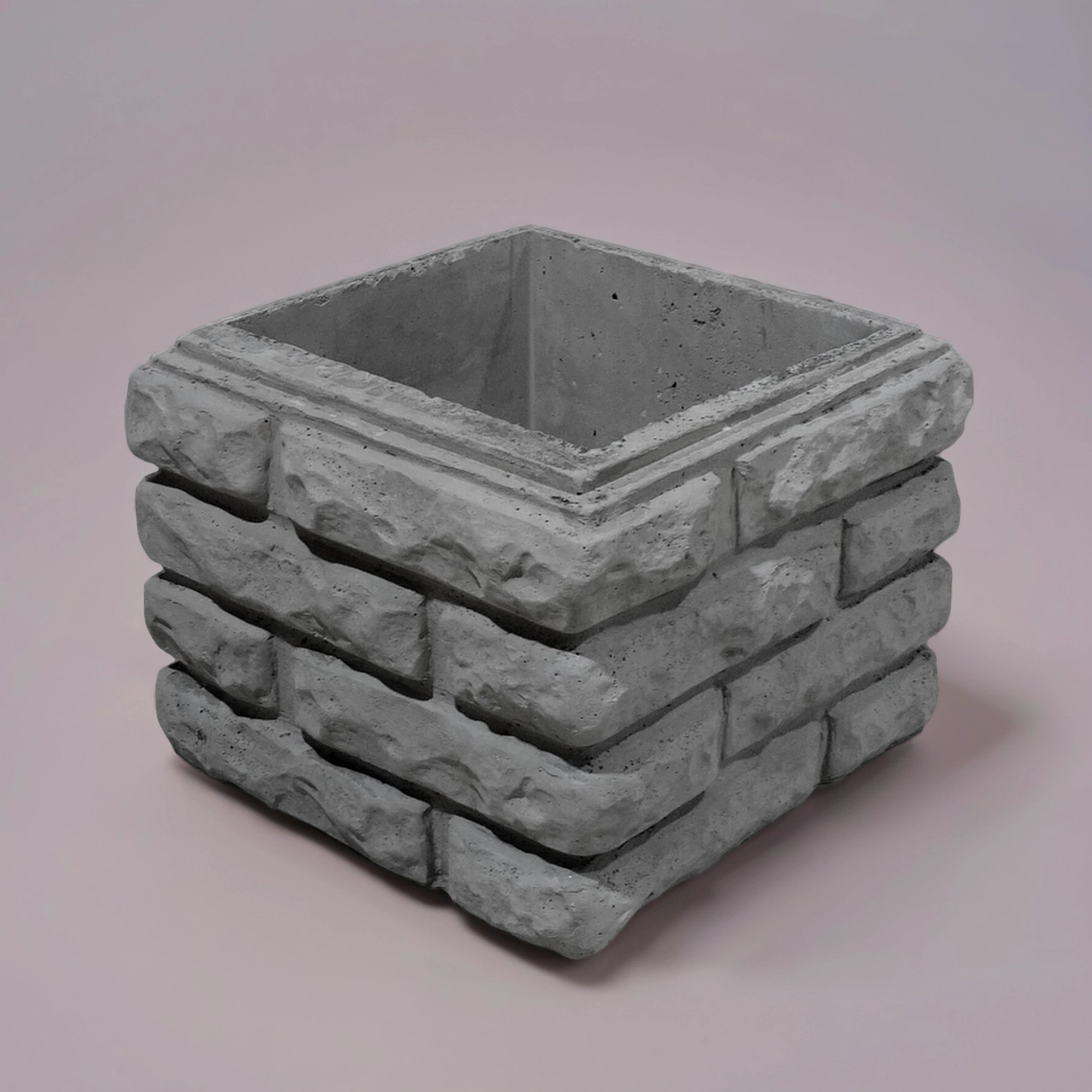 Блок забора "Колотый кирпич с замком"04