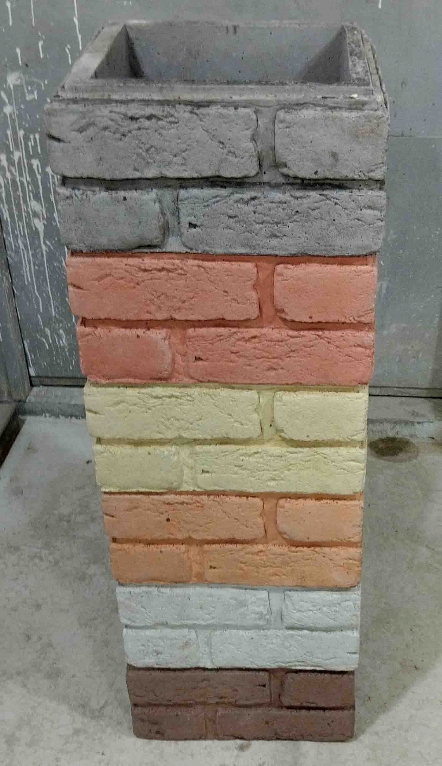 Блок забора "Шамотный кирпич с замком"